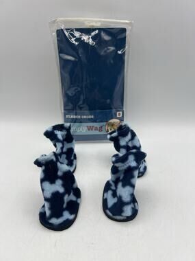Simply Wag Dog Fleece Shoes Size Small Blue Boots Paw Protector 4 Pack